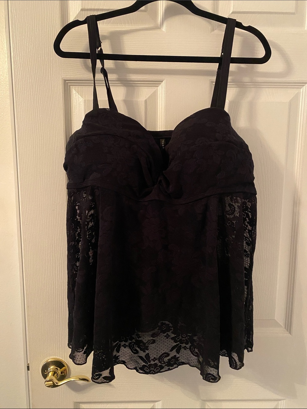 torrid Black Lace Tankini Top with Built in Bra
